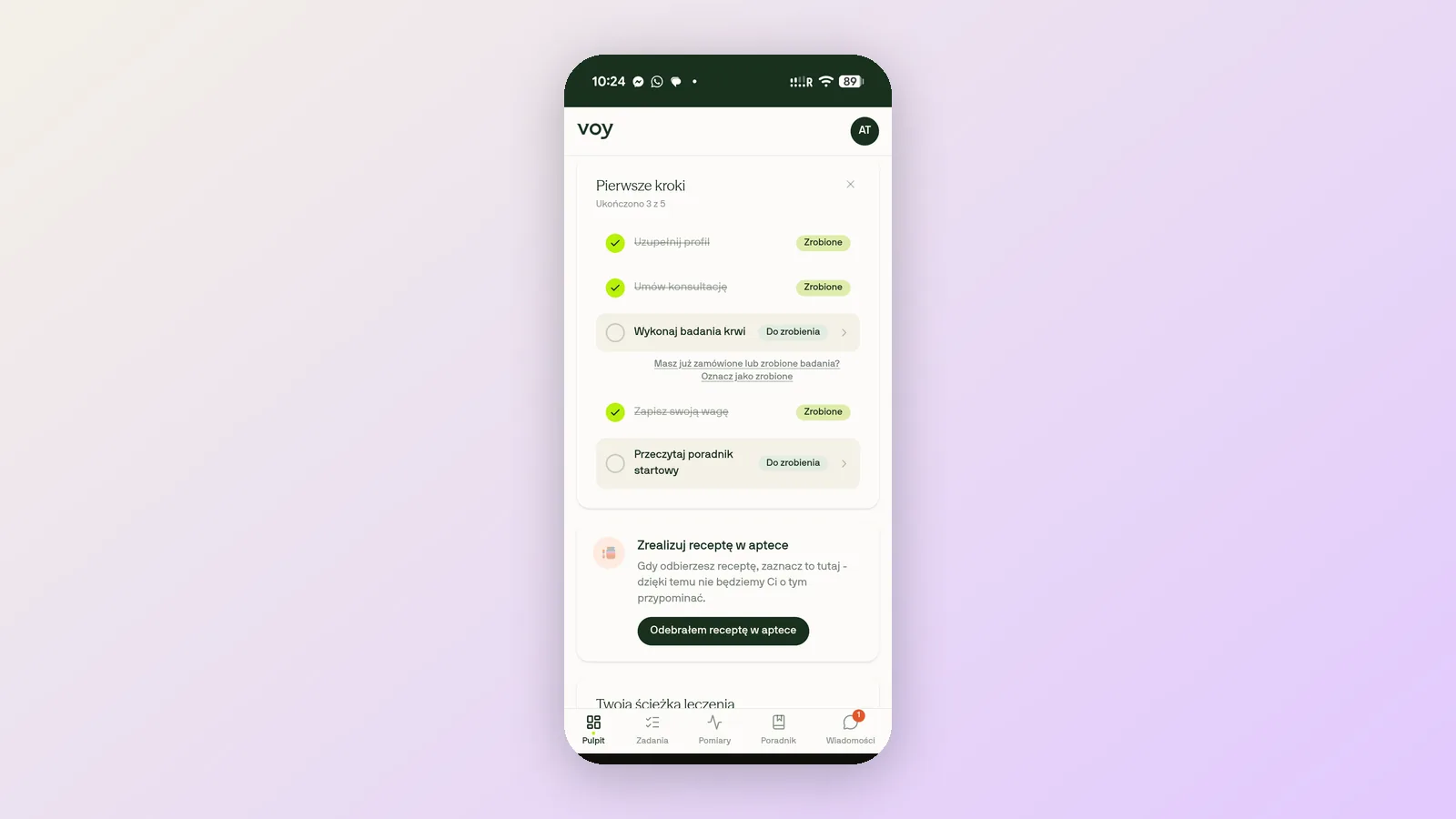 Aplikacja VOY: lista pierwszych kroków w programie