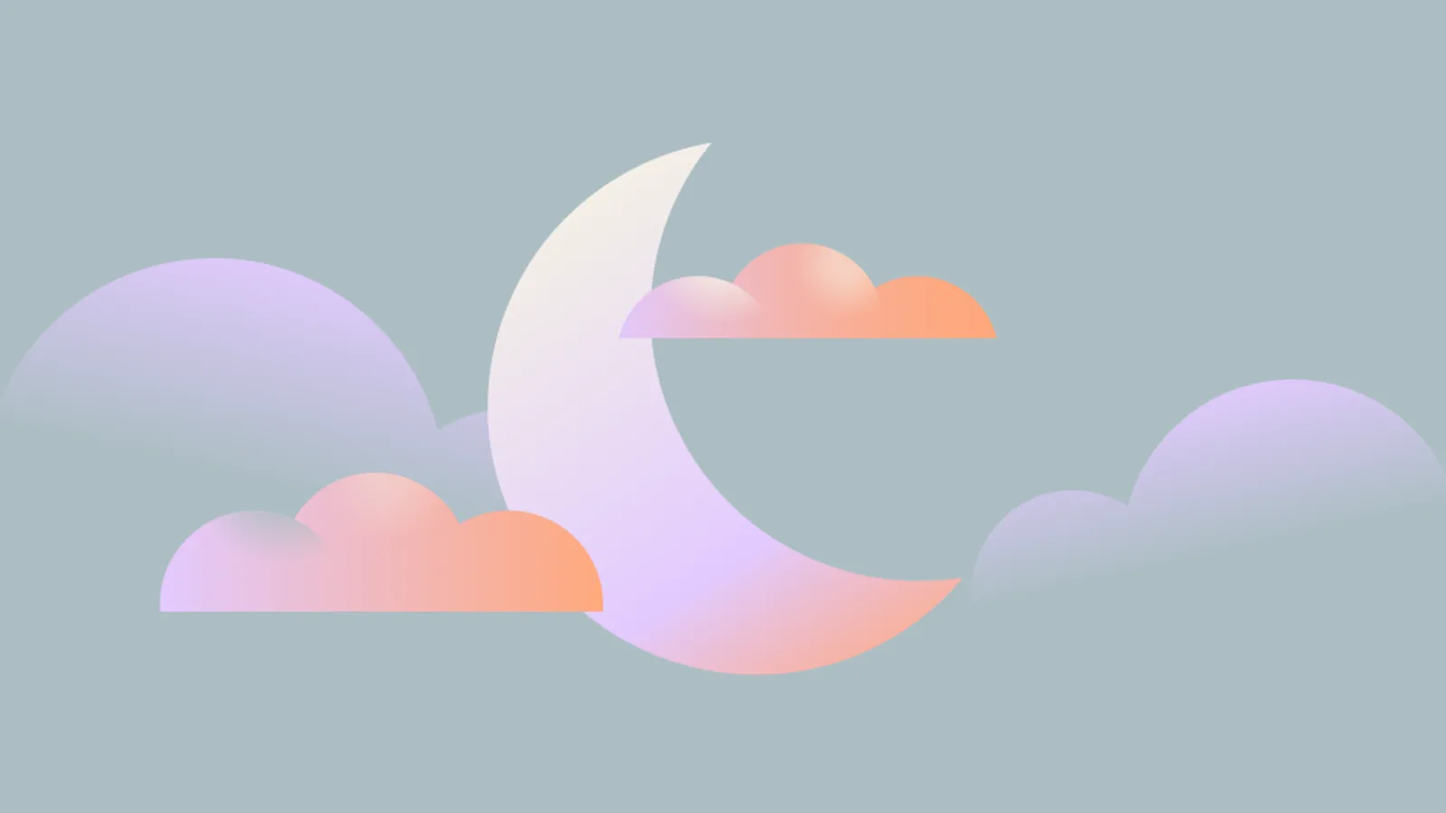 Ilustracja: księżyc wśród chmur